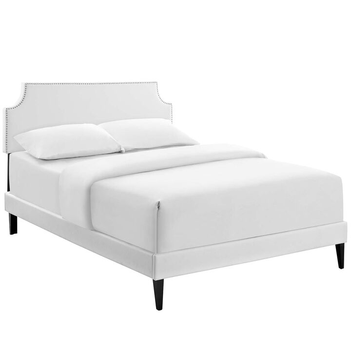 Modway - Corene Queen Vinyl Platform Bed with Squared Tapered Legs