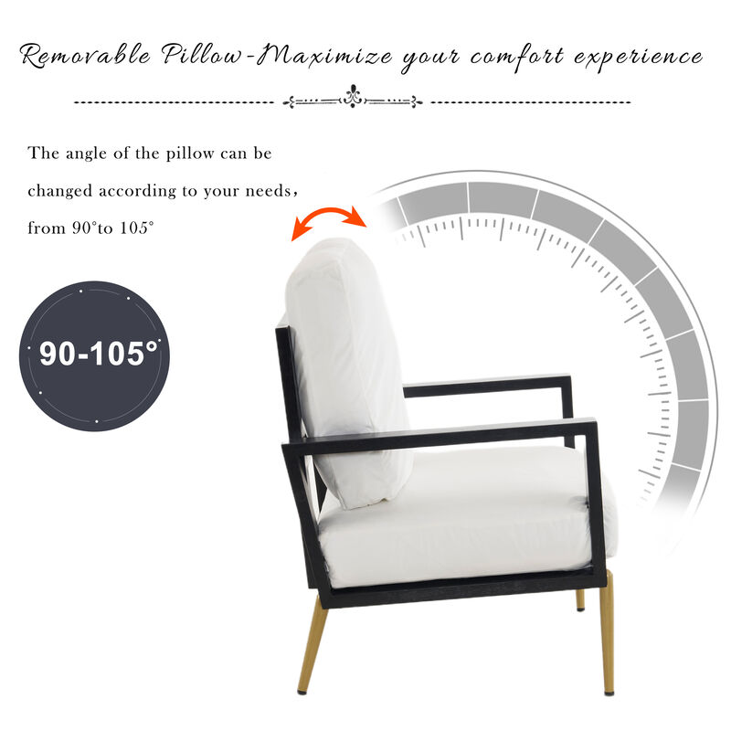 Merax Accent Armchair with Gold Metal Legs