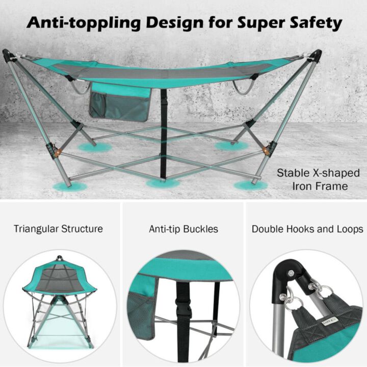 Hivvago Portable Folding Hammock with Hammock Stand