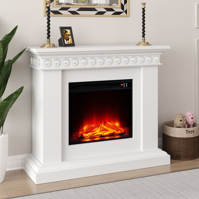 FESTIVO 46.5" Wide Electric Freestanding Fireplace w/ Realistic LED Flames