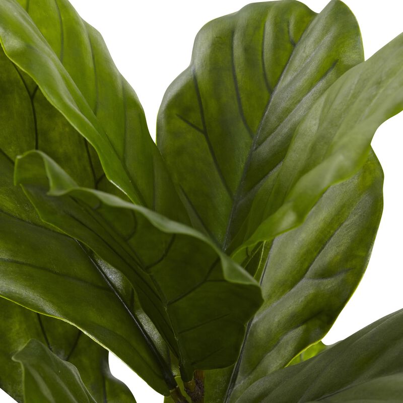 Hivvago 4 Feet Fiddle Leaf Tree UV Resistant (Indoor/Outdoor)