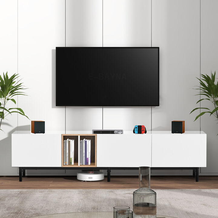 Merax Modern Storage Cabinet TV Stand with 3 Doors