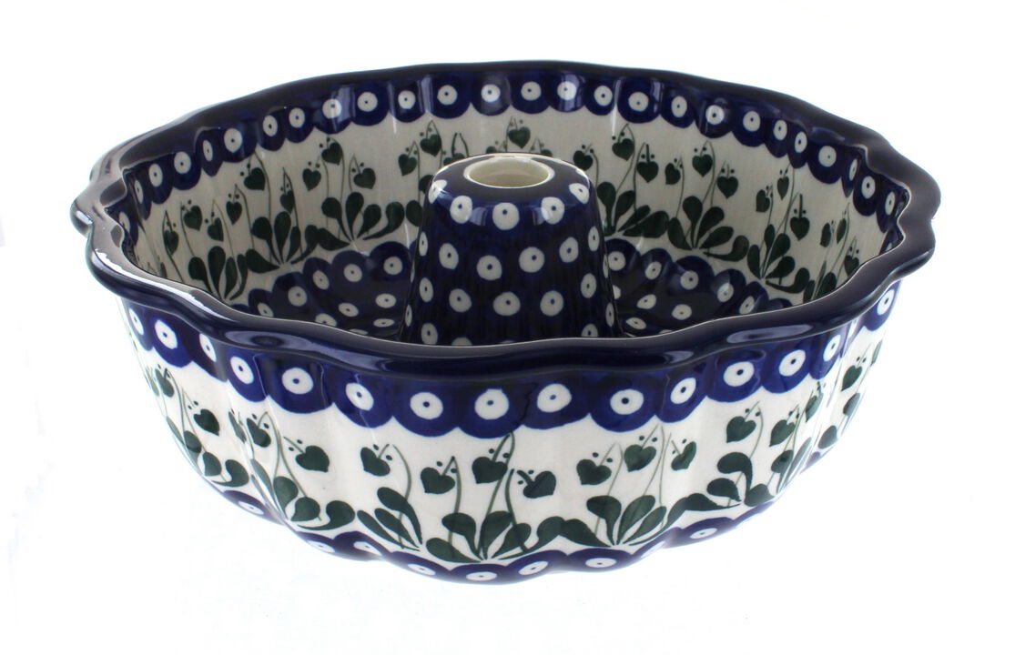 Blue Rose Polish Pottery Teresa Ring Cake Pan
