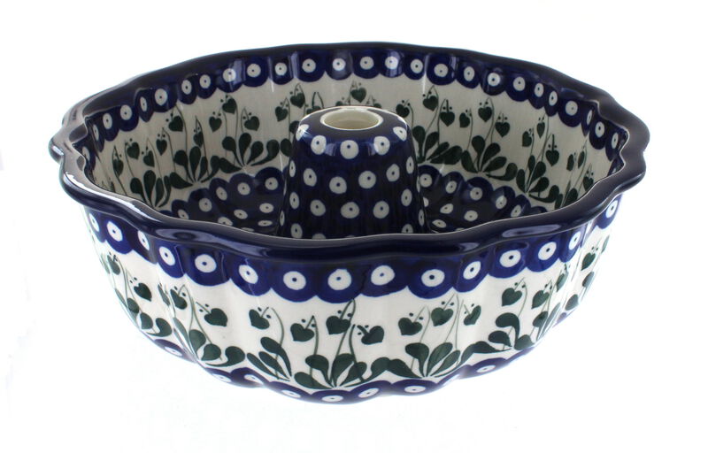 Blue Rose Polish Pottery Teresa Ring Cake Pan