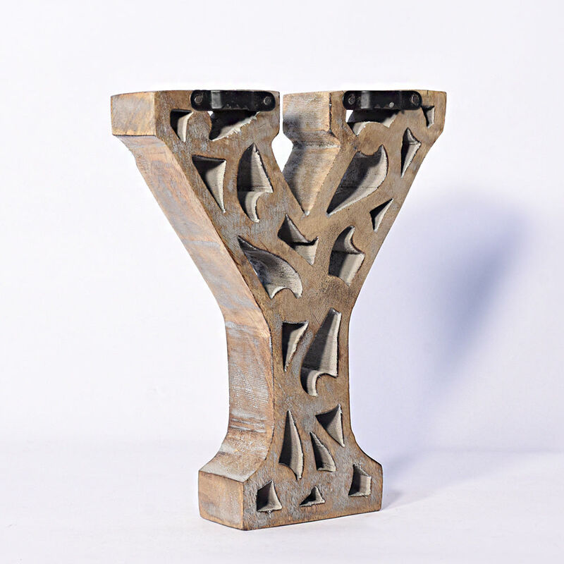 Vintage Gray Handmade Eco-Friendly "Y" Alphabet Letter Block For Wall Mount & Table Top D�cor