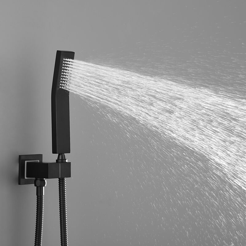 Complete Luxury Rain Shower Combo Set, Wall Mounted Mixer Shower Head for Bathroom