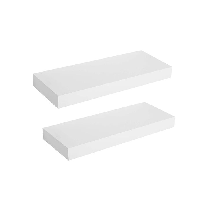 Floating Wall Shelf for Decorative Display - Corner Invisible Bracket Support in White
