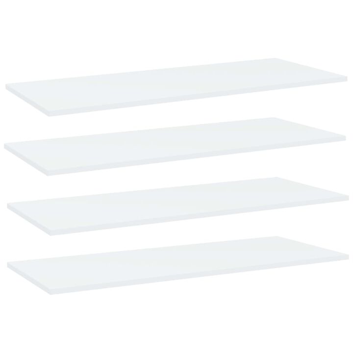 vidaXL Bookshelf Boards 4 pcs White 39.4"x15.7"x0.6" Chipboard