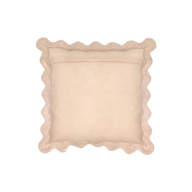 Scalloped Edge Magenta and Pink Cotton Velvet Throw Pillow