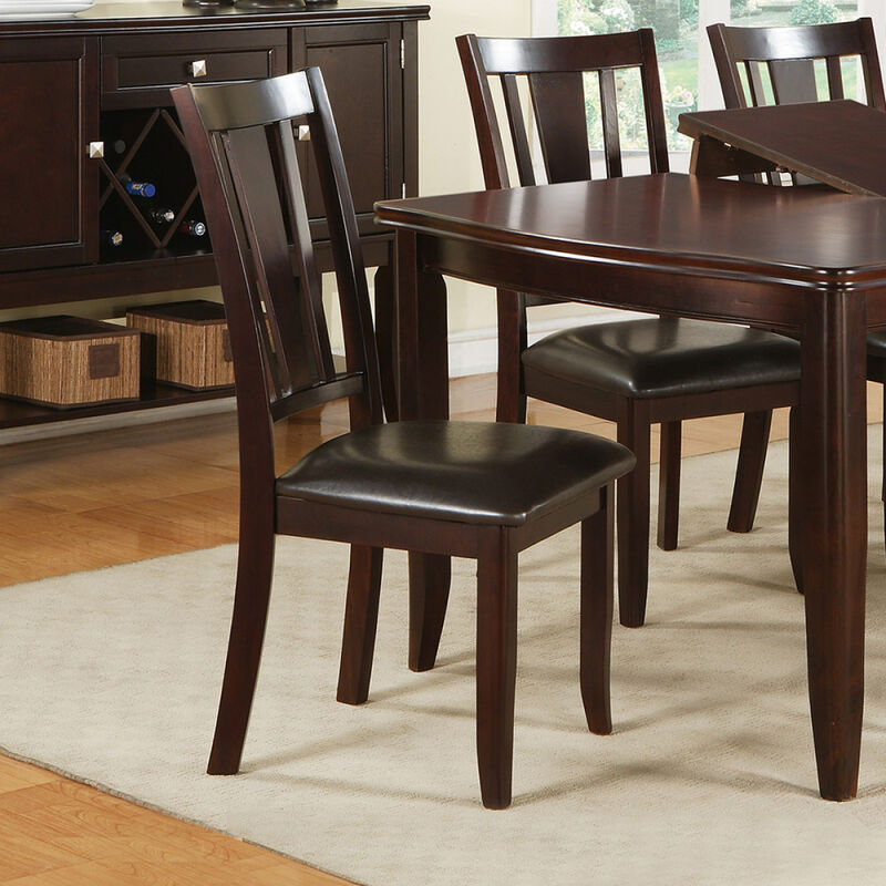 Charlton Slat Back Dining Side Chairs In Espresso, Set Of 2