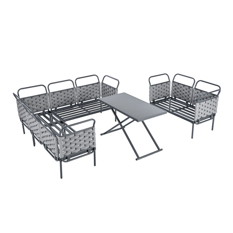 Merax Modern Patio Sectional Sofa Table Set
