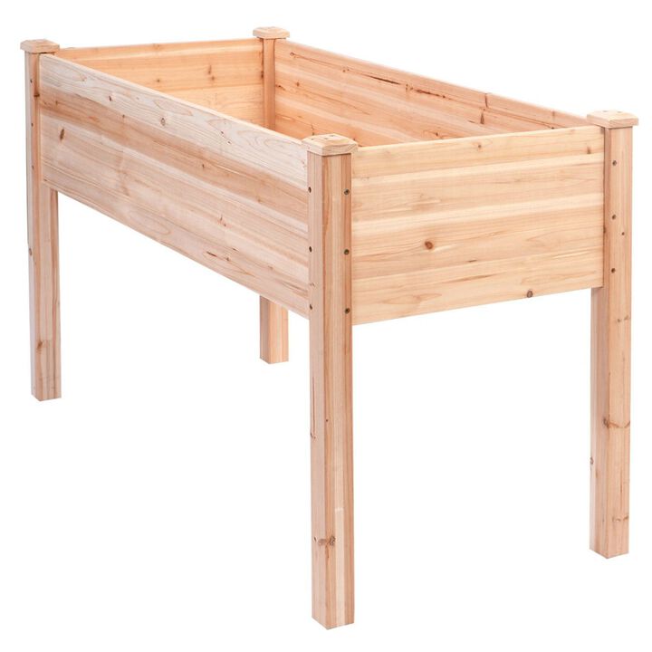 QuikFurn Solid Wood Cedar 30-inch High Raised Garden Bed Planter Box