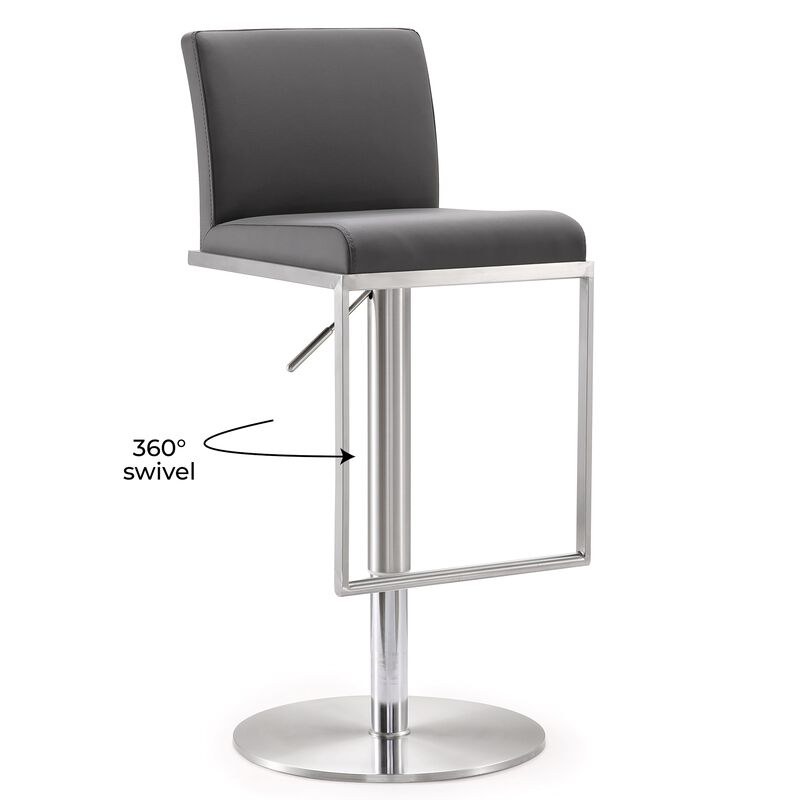 Amalfi White Performance Vegan Leather Adjustable Stool