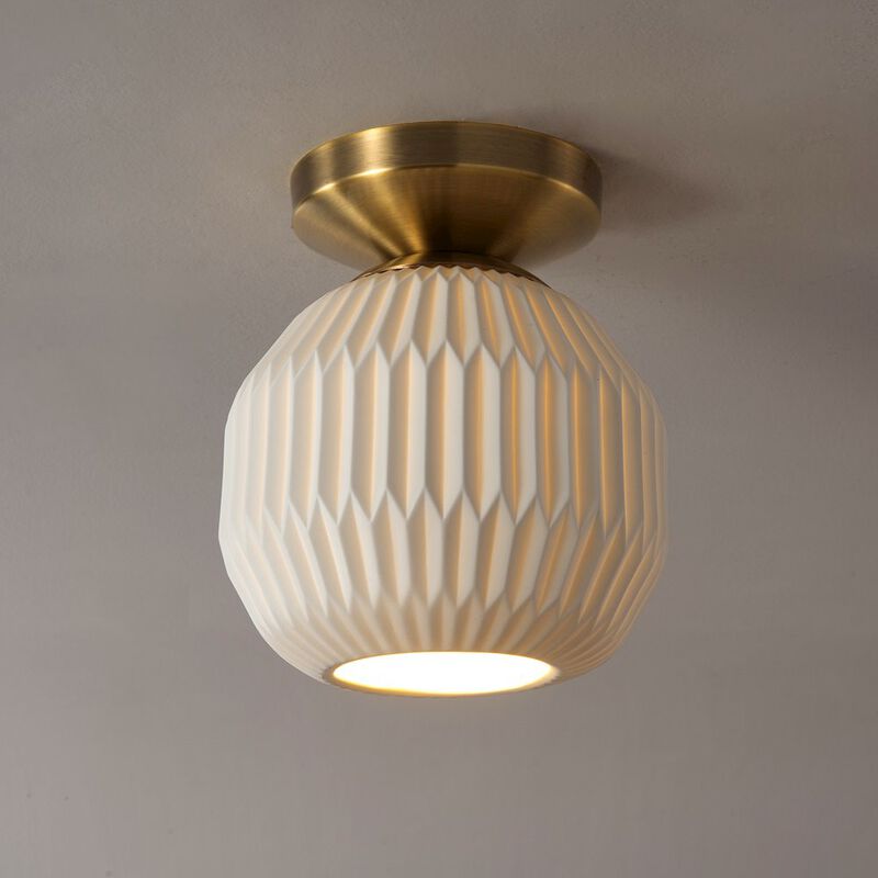 NOVA OF CALIFORNIA Moraga Bone Porcelain Semi-Flush Mount Ceiling Light
