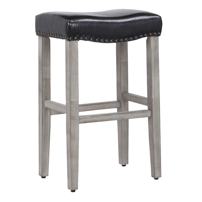 WestinTrends 29" Upholstered Saddle Seat Bar Stool (Set of 2)
