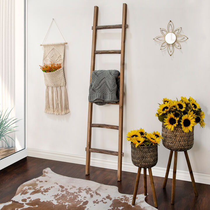Bamboo Planters on Stands Set