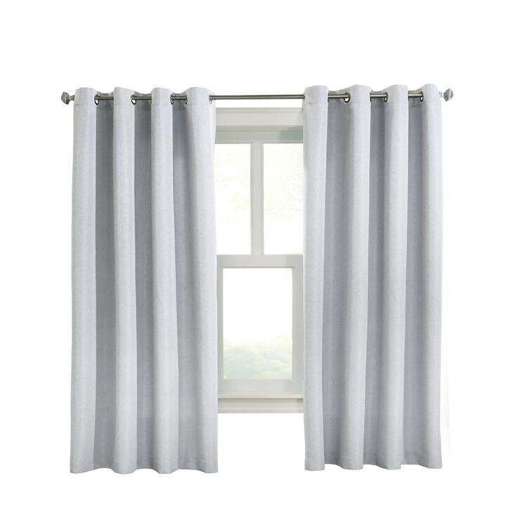 Habitat Margaret Light Filtering Richly Woven Textured Pattern Daytime Privacy Grommet Curtain Panel 52" x 63" White