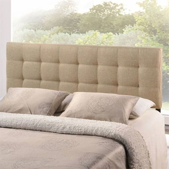 QuikFurn Full size Modern Beige Tan Taupe Fabric Tufted Upholstered Headboard