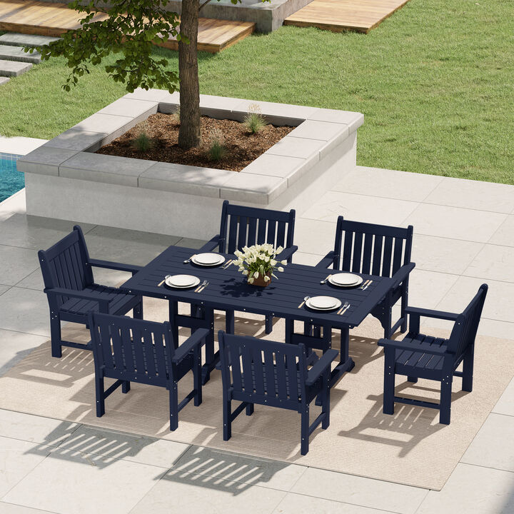 WestinTrends 7-Piece HDPE Outdoor Dining Patio Table and Chairs Set