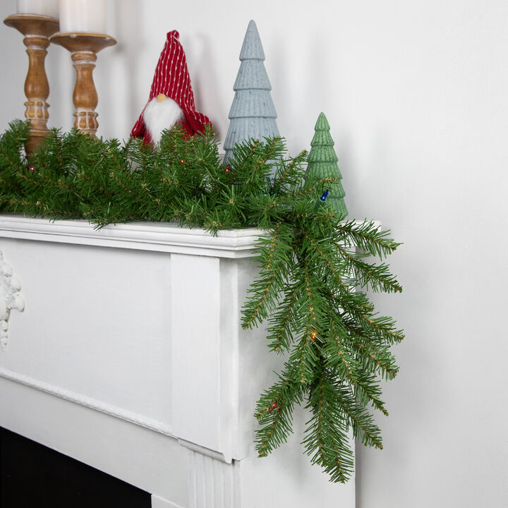9' x 10 Pre-Lit Rockwood Pine Artificial Christmas Garland  Multi Lights