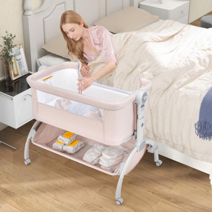 Hivvago 3-in-1 Baby Bassinet with Double-Lock Design and Adjustable Heights