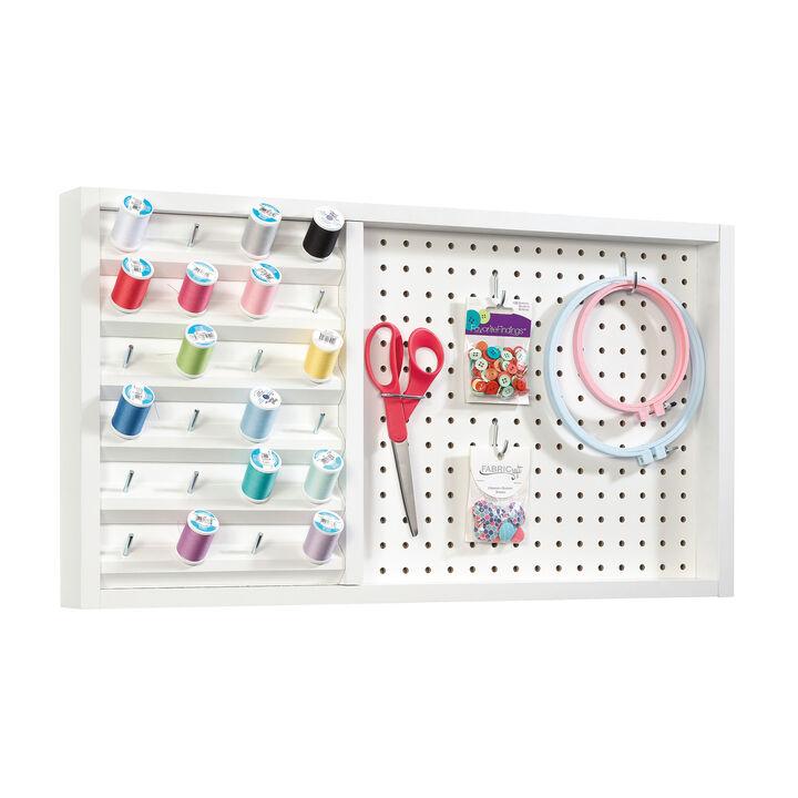 Craft Pro Mounted Pegboard With Thread Storage