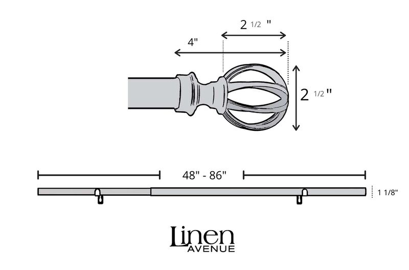 Linen Avenue Cage Double Window Curtain Rod Set