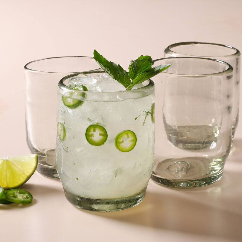 Cravings By Chrissy Teigen 4 Piece 8.2 Ounce Clear Glass Spanish Double Old Fashion Set