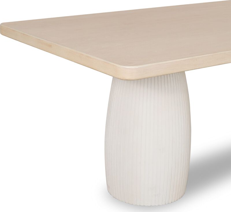 Zinnia Plaster Base Wood Top Dining Table