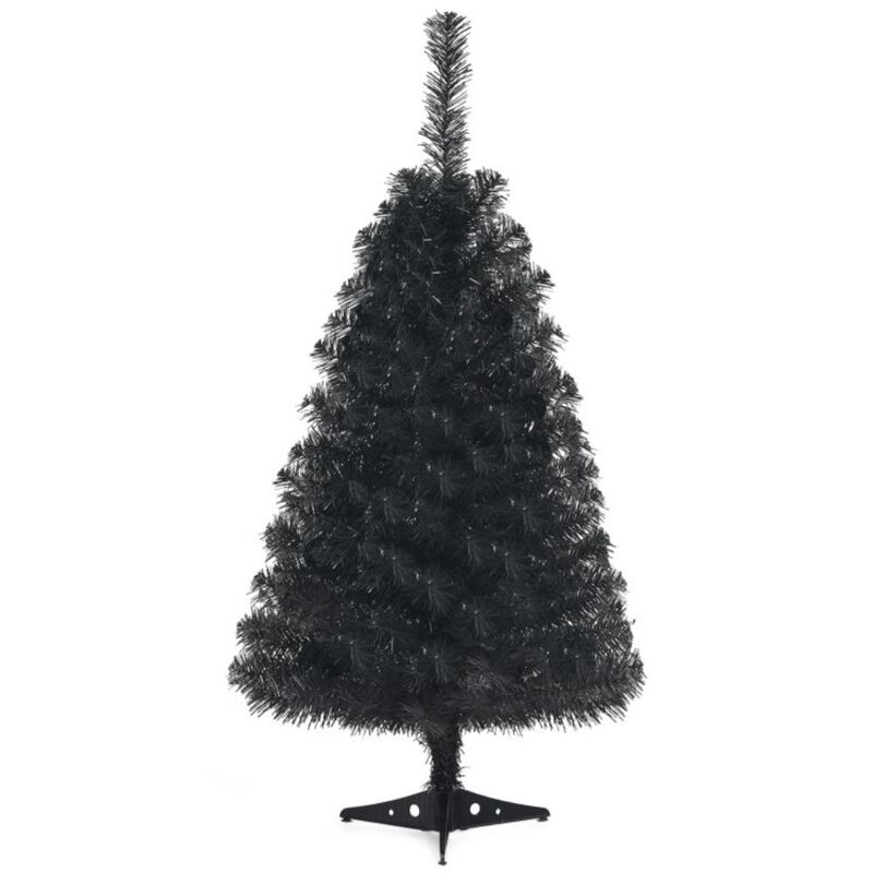 Hivvago 36 Inch Unlit Artificial Christmas Mini Tree with Plastic Stand