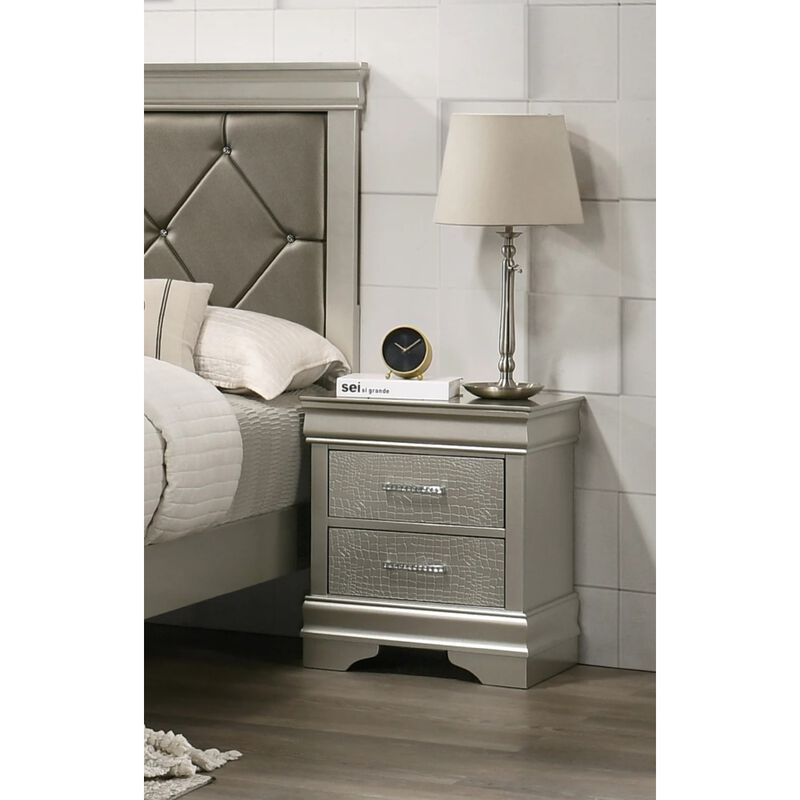Streamdale Champagne Diamond-Tuft Nightstand