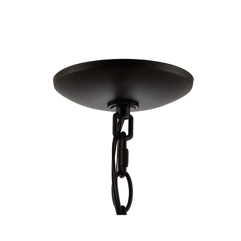 Coronet 3-Light Iron/Seeded Glass Rustic Farmhouse LED Chandelier