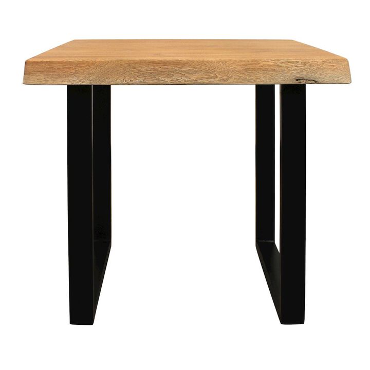 Alex Hamilton Sycamore Rustic Solid Wood End Table With Live Edge In A Natural Finish