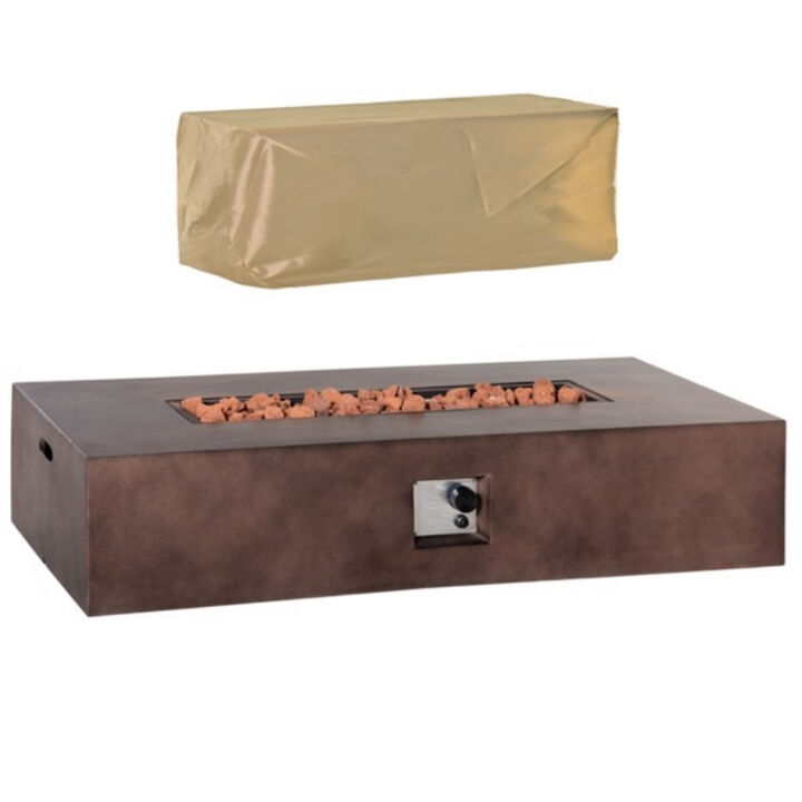 Patio Fire Pit Table with Adjustable Flame for Cozy Evenings