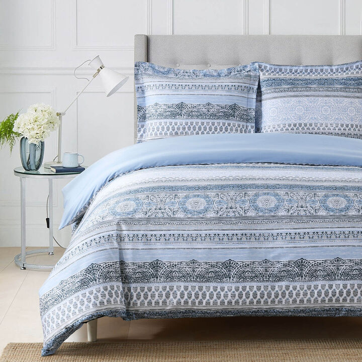 Egyptian Linens - Medallion 100% Cotton Duvet Cover Set
