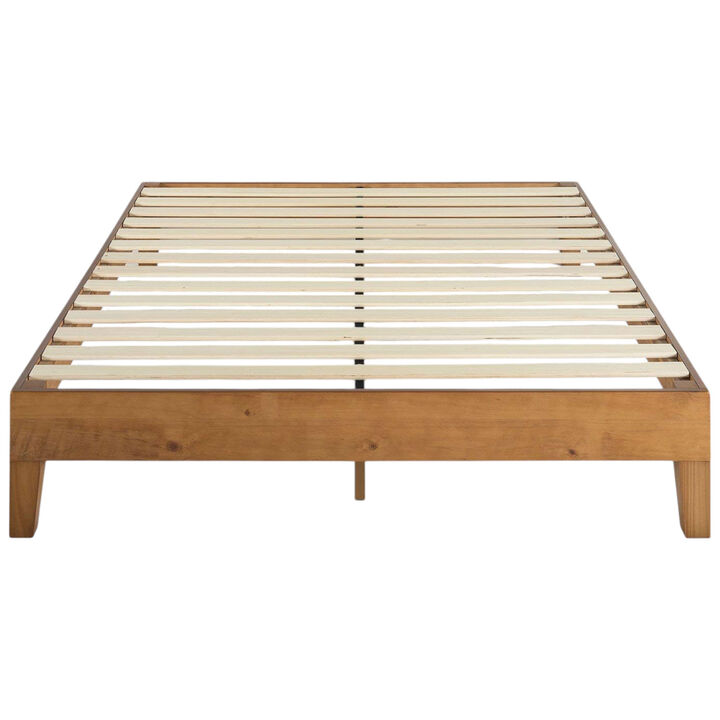 Platform Bed Frame with Solid Wood Slats – Classic Modern Look and Strong Support