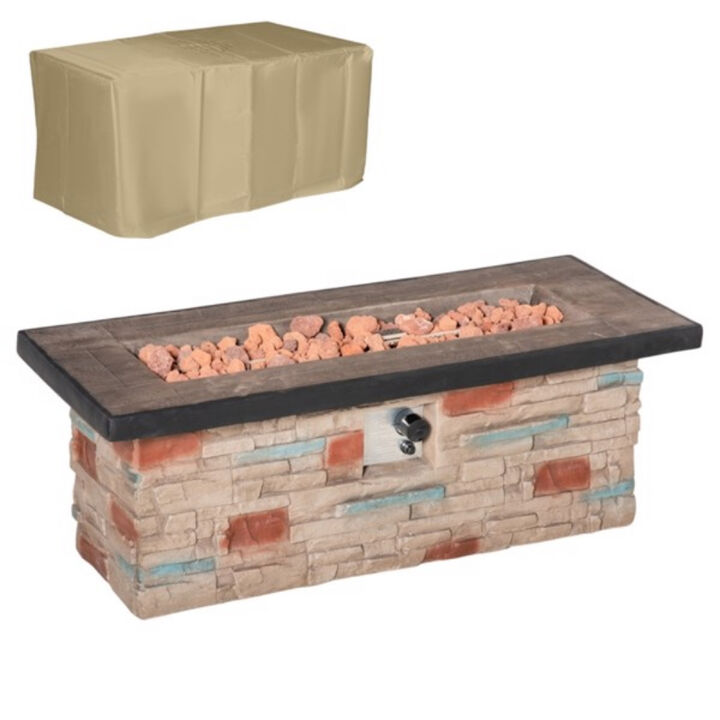 Square Fire Pit Table for Outdoor Heating and Entertaining
