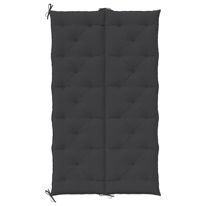 Claire Outdoor Cushion for Bench, 71 Inch, Black Tufted Oxford Fabric - Benzara