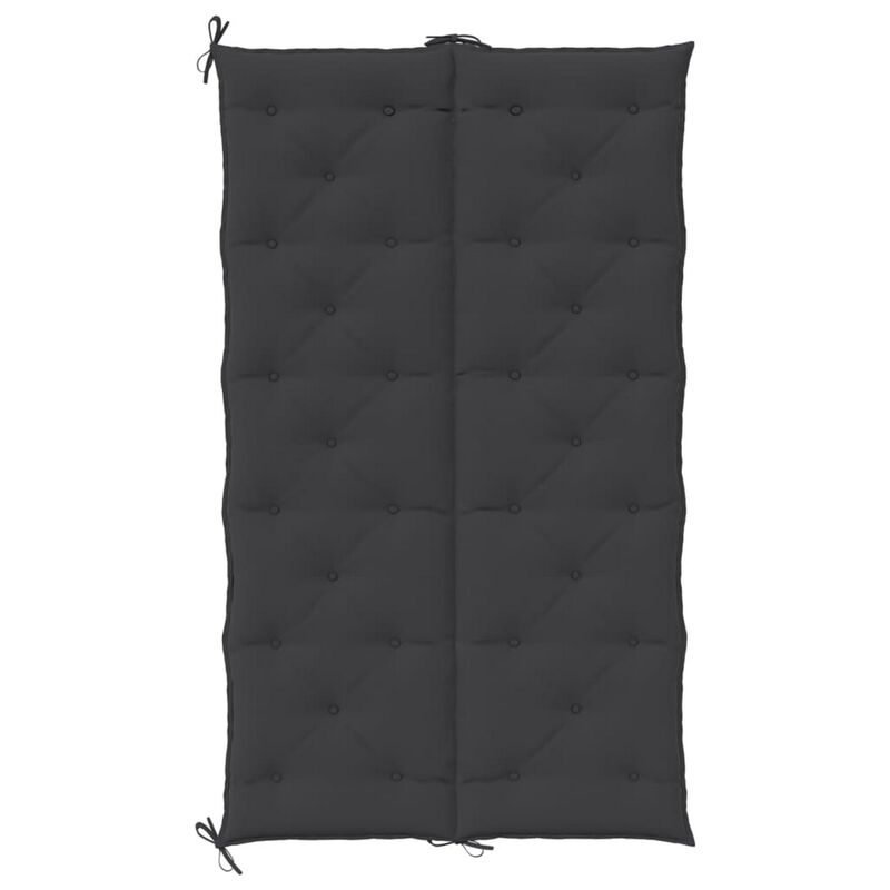 Claire Outdoor Cushion for Bench, 71 Inch, Black Tufted Oxford Fabric - Benzara