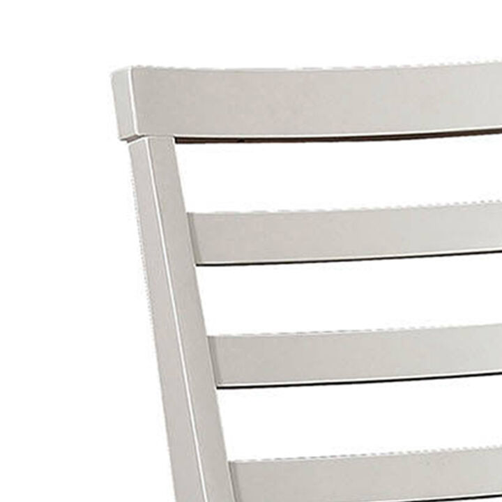 Wooden Counter Height Dining Side Chairs, Set of 2, White and Beige-Benzara