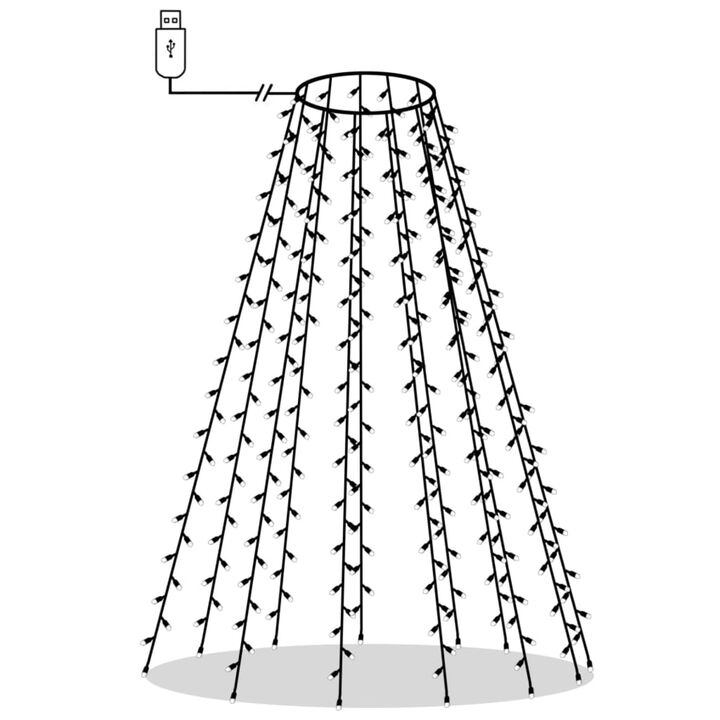 vidaXL Christmas Tree Net Lights with 180 LEDs Blue 70.9"