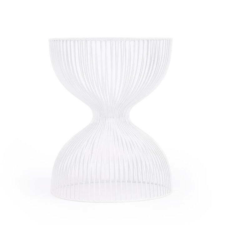 White Metal End Table, Belen Kox