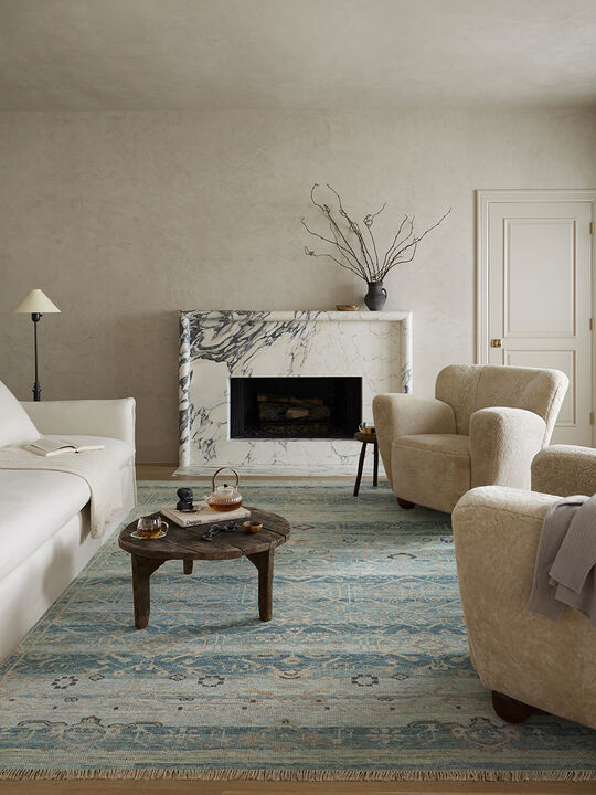 Dominic DOM04 Sky/Natural 18" x 18" Sample Rug