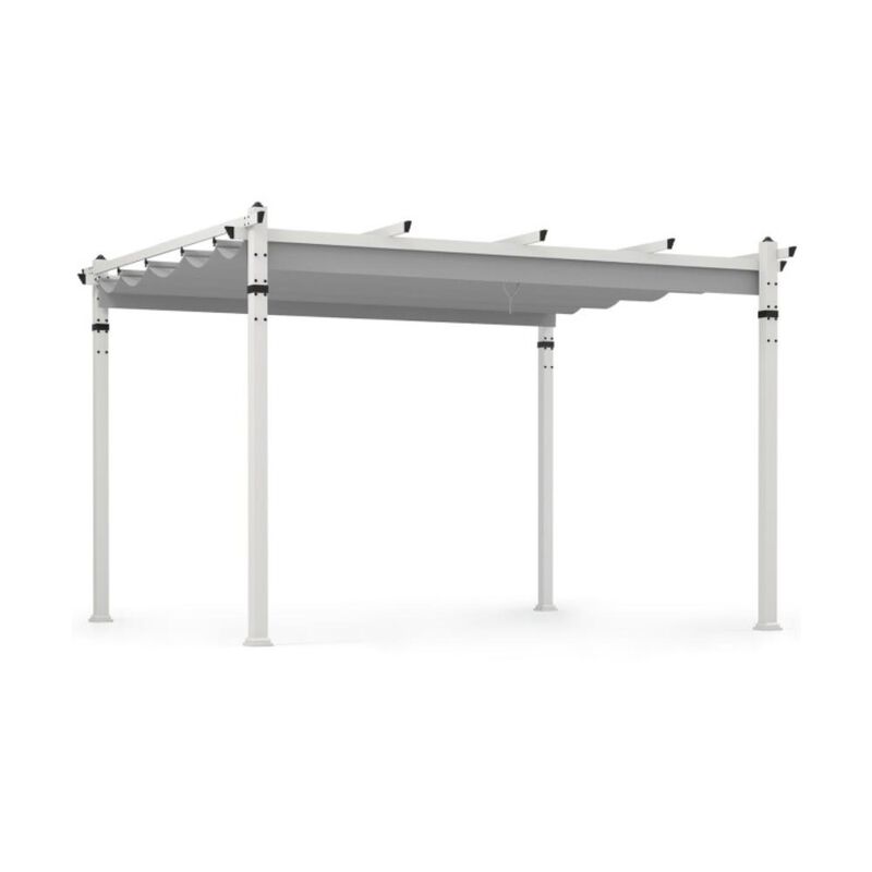 Hivvago Outdoor Pergola with Retractable Canopy and Aluminum Frame