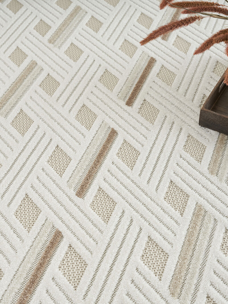 Care Free CAF05 Ivory/Beige 3'11" x 5'11" Rug
