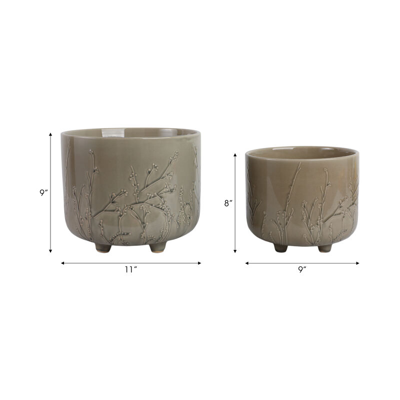 Flower Branches Planters, Cream