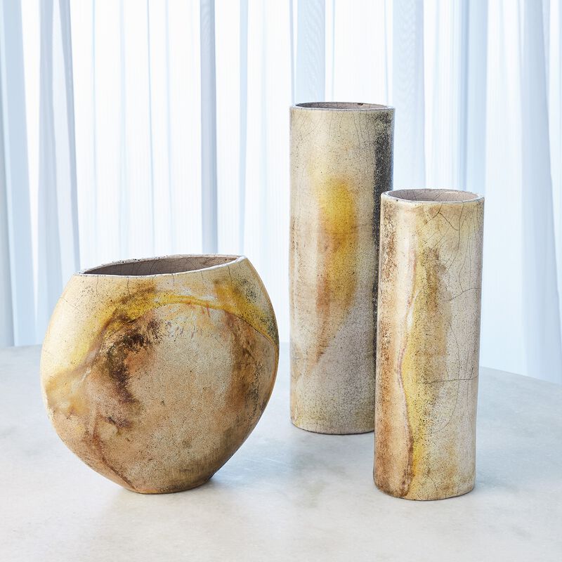 Golden Raku Vase