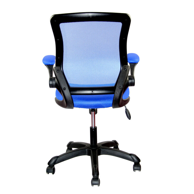 Mesh Task Office Chair With Flip Up Arms, Blue