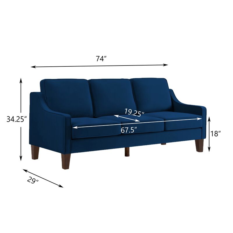 Merax Upholstered Velvet Sofa Couch with Wood legs