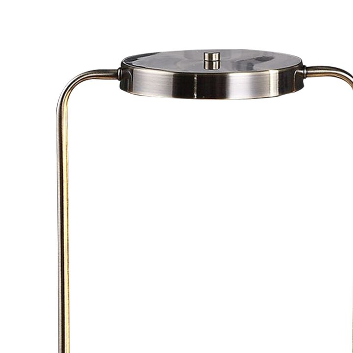 Gizo 21 Inch Table Lamp, LED Light, Wireless Charging, Metal Base, Brass-Benzara